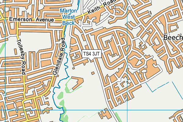 TS4 3JT map - OS VectorMap District (Ordnance Survey)