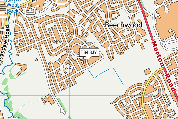 TS4 3JY map - OS VectorMap District (Ordnance Survey)