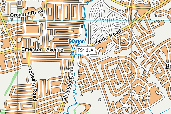 TS4 3LA map - OS VectorMap District (Ordnance Survey)