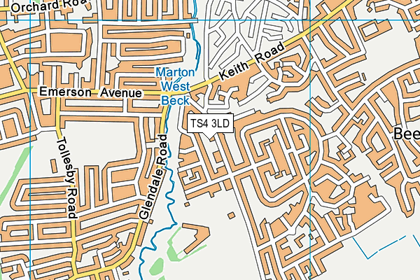 TS4 3LD map - OS VectorMap District (Ordnance Survey)