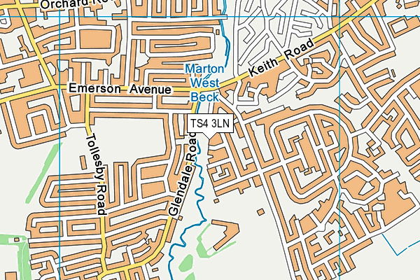 TS4 3LN map - OS VectorMap District (Ordnance Survey)