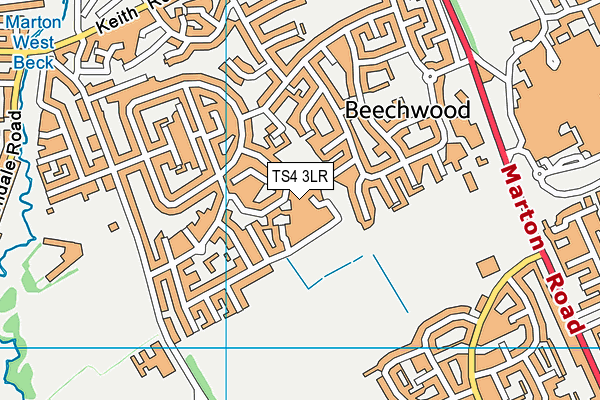TS4 3LR map - OS VectorMap District (Ordnance Survey)