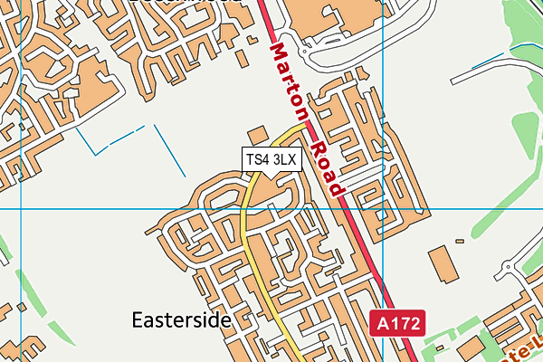 TS4 3LX map - OS VectorMap District (Ordnance Survey)