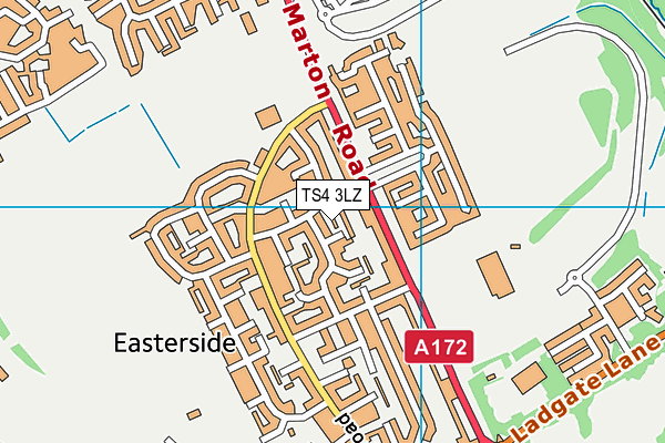 TS4 3LZ map - OS VectorMap District (Ordnance Survey)