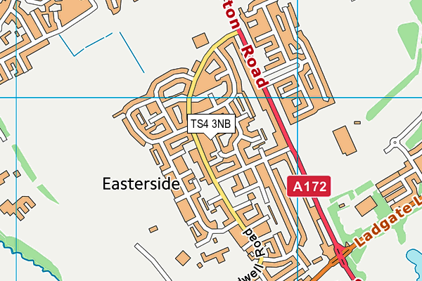 TS4 3NB map - OS VectorMap District (Ordnance Survey)