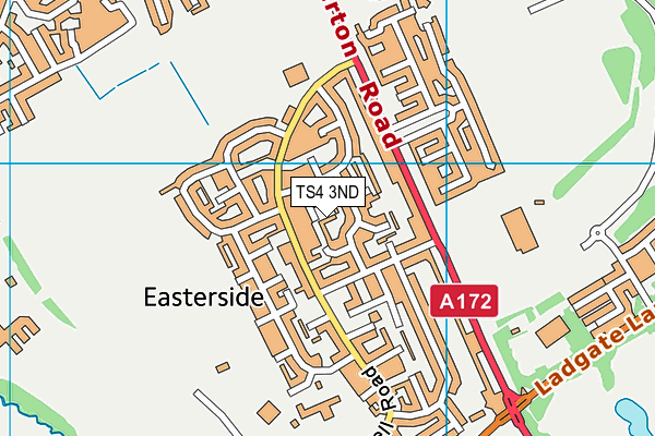 TS4 3ND map - OS VectorMap District (Ordnance Survey)