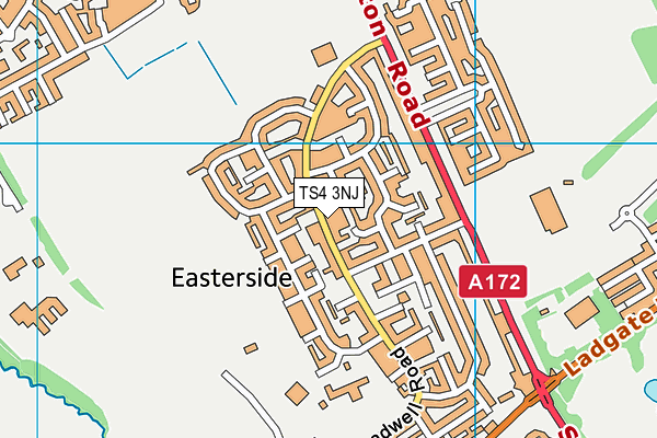 TS4 3NJ map - OS VectorMap District (Ordnance Survey)