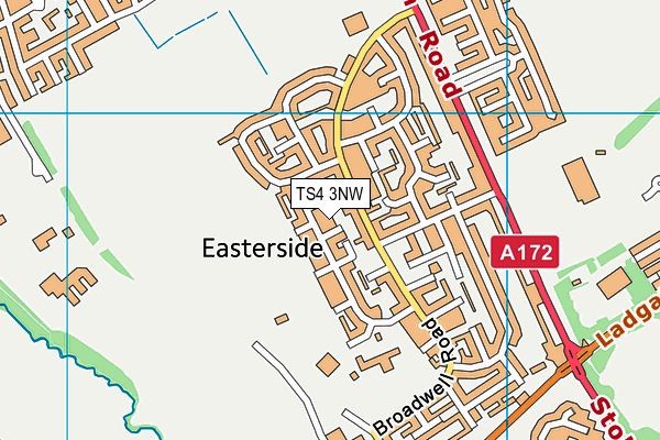 TS4 3NW map - OS VectorMap District (Ordnance Survey)