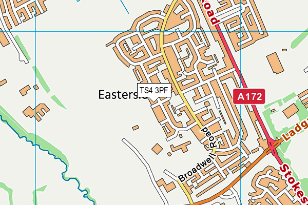 TS4 3PF map - OS VectorMap District (Ordnance Survey)