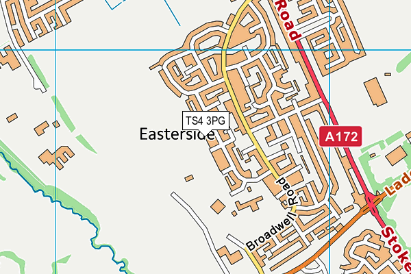 TS4 3PG map - OS VectorMap District (Ordnance Survey)