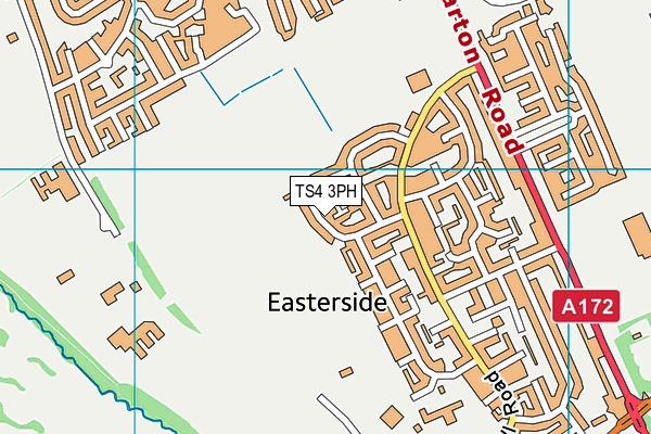 TS4 3PH map - OS VectorMap District (Ordnance Survey)