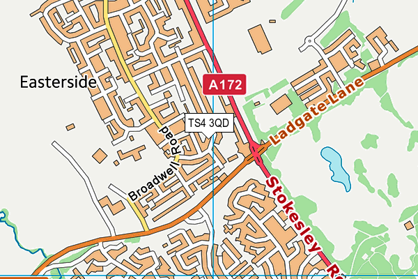 TS4 3QD map - OS VectorMap District (Ordnance Survey)