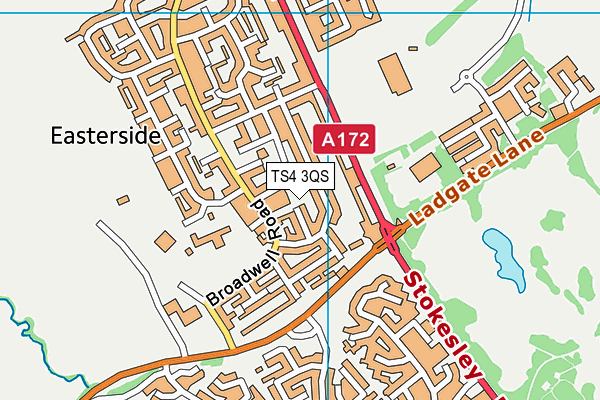 TS4 3QS map - OS VectorMap District (Ordnance Survey)