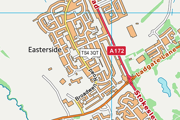 TS4 3QT map - OS VectorMap District (Ordnance Survey)