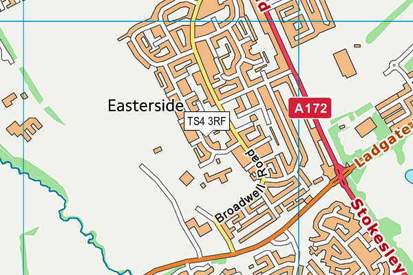 TS4 3RF map - OS VectorMap District (Ordnance Survey)