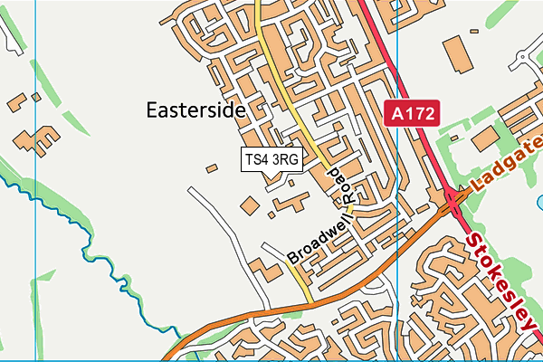 Easterside Academy map (TS4 3RG) - OS VectorMap District (Ordnance Survey)