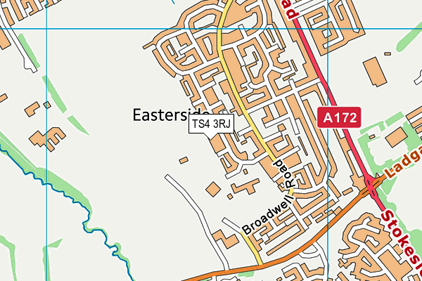 TS4 3RJ map - OS VectorMap District (Ordnance Survey)