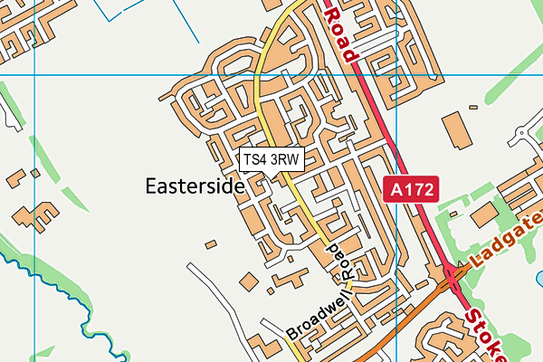 TS4 3RW map - OS VectorMap District (Ordnance Survey)