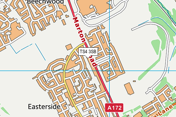 TS4 3SB map - OS VectorMap District (Ordnance Survey)