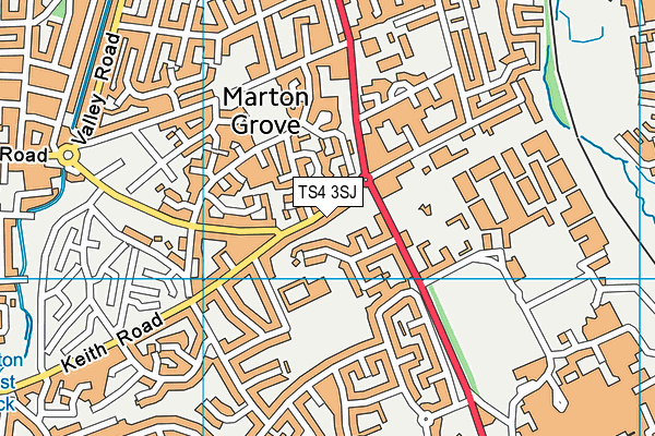 TS4 3SJ map - OS VectorMap District (Ordnance Survey)