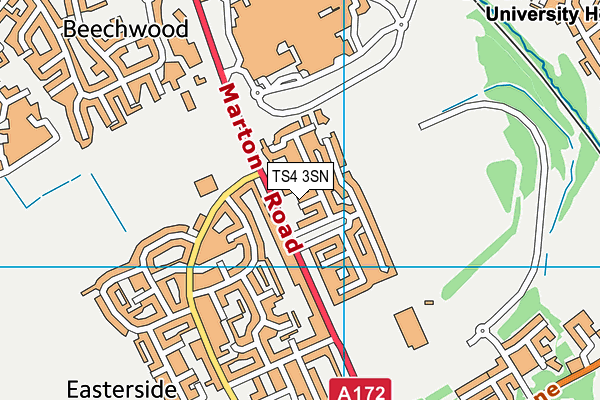 TS4 3SN map - OS VectorMap District (Ordnance Survey)