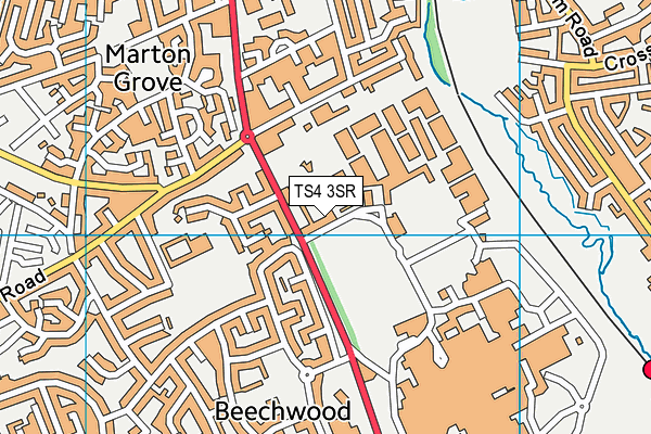 TS4 3SR map - OS VectorMap District (Ordnance Survey)