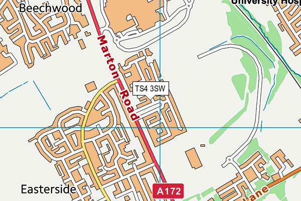 TS4 3SW map - OS VectorMap District (Ordnance Survey)