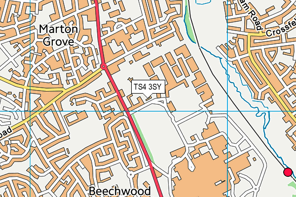 TS4 3SY map - OS VectorMap District (Ordnance Survey)