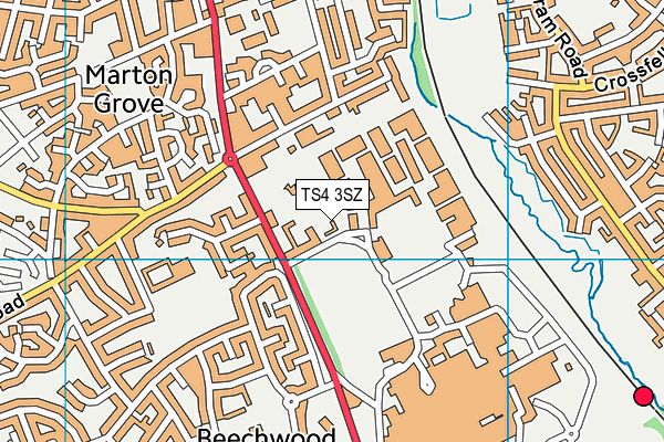 TS4 3SZ map - OS VectorMap District (Ordnance Survey)