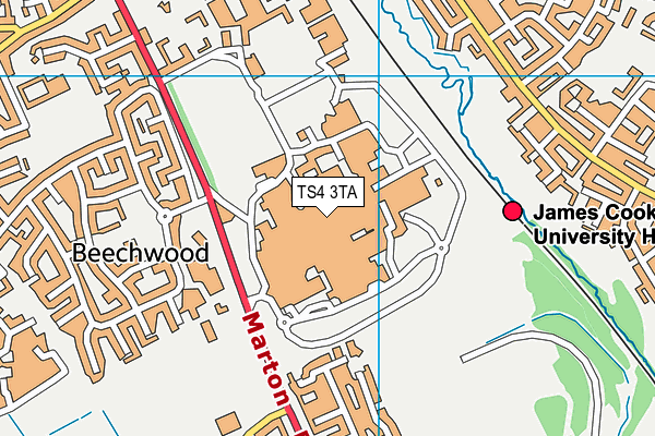 TS4 3TA map - OS VectorMap District (Ordnance Survey)