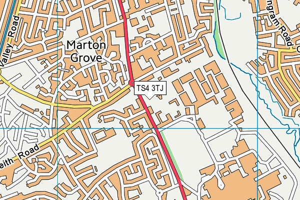 TS4 3TJ map - OS VectorMap District (Ordnance Survey)