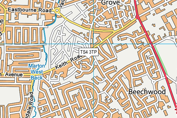 TS4 3TP map - OS VectorMap District (Ordnance Survey)