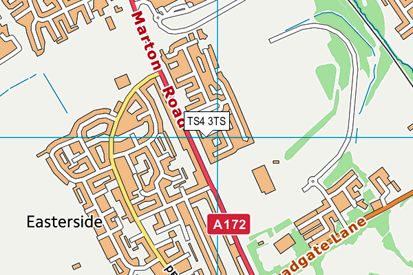 TS4 3TS map - OS VectorMap District (Ordnance Survey)