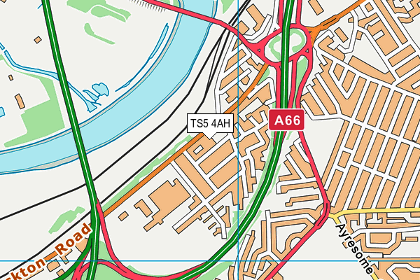 TS5 4AH map - OS VectorMap District (Ordnance Survey)