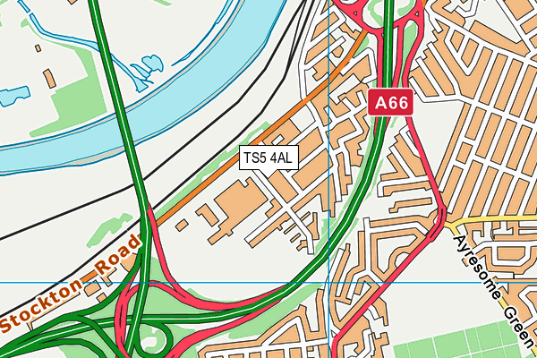 TS5 4AL map - OS VectorMap District (Ordnance Survey)