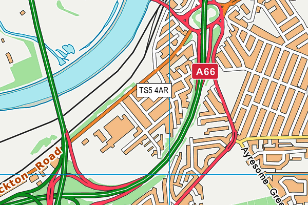 TS5 4AR map - OS VectorMap District (Ordnance Survey)