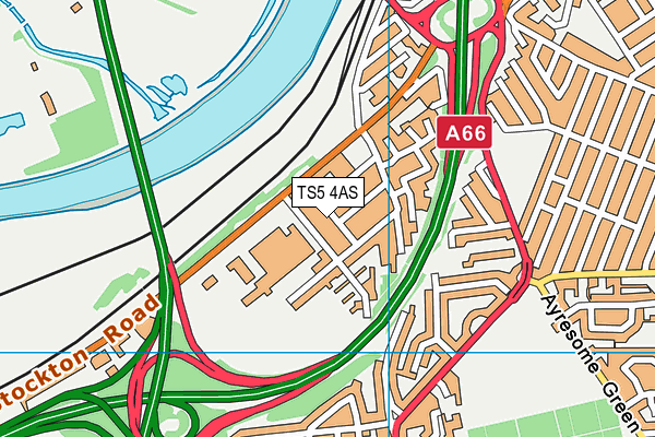 TS5 4AS map - OS VectorMap District (Ordnance Survey)