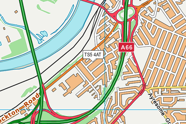 TS5 4AT map - OS VectorMap District (Ordnance Survey)