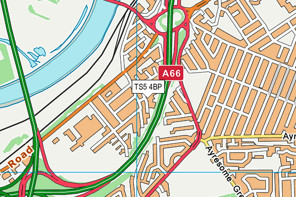 TS5 4BP map - OS VectorMap District (Ordnance Survey)