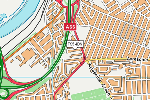 TS5 4DN map - OS VectorMap District (Ordnance Survey)