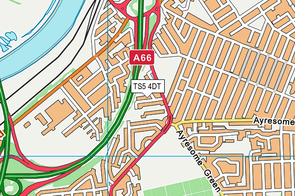 TS5 4DT map - OS VectorMap District (Ordnance Survey)