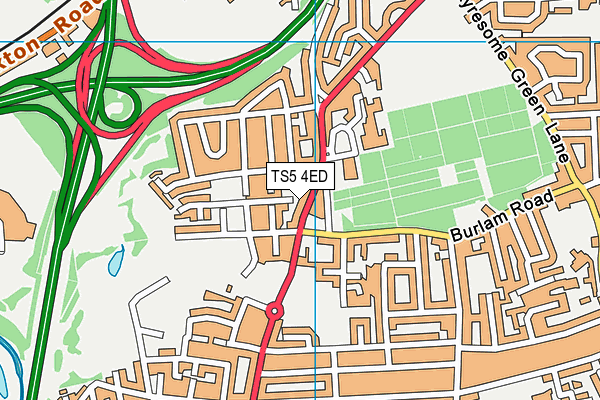 TS5 4ED map - OS VectorMap District (Ordnance Survey)