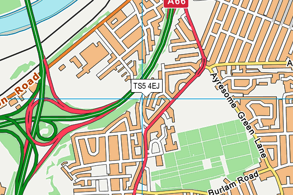 TS5 4EJ map - OS VectorMap District (Ordnance Survey)