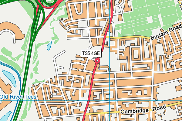 TS5 4GE map - OS VectorMap District (Ordnance Survey)