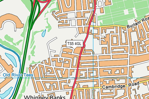 TS5 4GL map - OS VectorMap District (Ordnance Survey)
