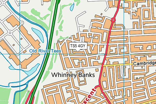 TS5 4GY map - OS VectorMap District (Ordnance Survey)