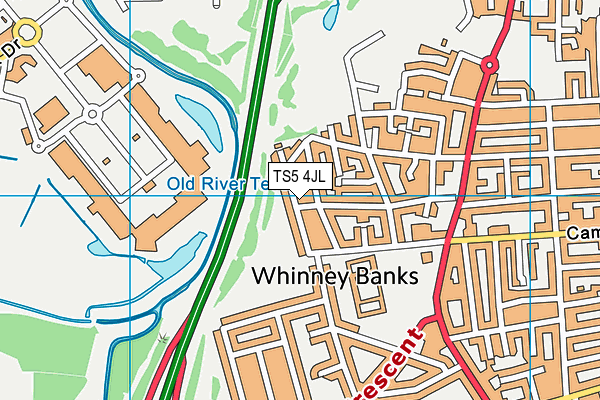 TS5 4JL map - OS VectorMap District (Ordnance Survey)