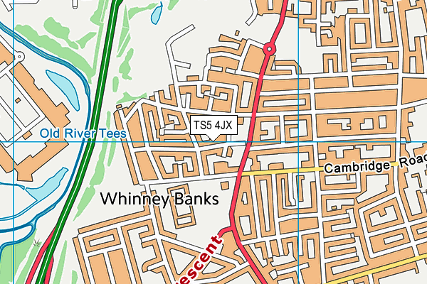 TS5 4JX map - OS VectorMap District (Ordnance Survey)