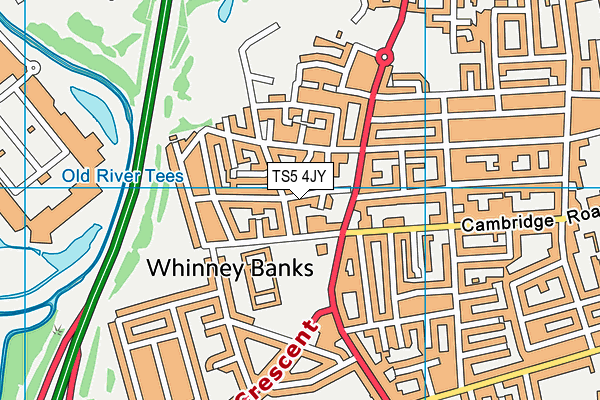 TS5 4JY map - OS VectorMap District (Ordnance Survey)