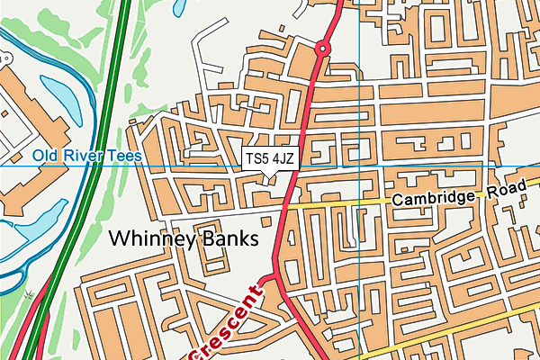 TS5 4JZ map - OS VectorMap District (Ordnance Survey)